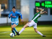 12 December 2020; Lauryn O’Callaghan of Peamount United and Eabha O'Mahony of Cork City during the FAI Women's Senior Cup Final match between Cork City and Peamount United at Tallaght Stadium in Dublin. Photo by Stephen McCarthy/Sportsfile