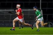 12 December 2020; Conor O'Callaghan of Cork in action against Mark Quinlan of Limerick during the Bord Gáis Energy Munster GAA Hurling U20 Championship Semi-Final match between Limerick and Cork at LIT Gaelic Grounds in Limerick. Photo by Matt Browne/Sportsfile