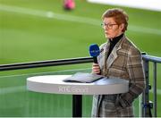12 December 2020; RTÉ pundit Republic of Ireland assistant coach Eileen Gleeson prior to the FAI Women's Senior Cup Final match between Cork City and Peamount United at Tallaght Stadium in Dublin. Photo by Eóin Noonan/Sportsfile