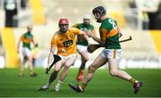 13 December 2020; James McNaughton of Antrim in action against Brandon Barrett of Kerry during the Joe McDonagh Cup Final match between Kerry and Antrim at Croke Park in Dublin. Photo by David Fitzgerald/Sportsfile