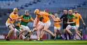 13 December 2020; Joe Maskey of Antrim in action against Michael O'Leary of Kerry during the Joe McDonagh Cup Final match between Kerry and Antrim at Croke Park in Dublin. Photo by Ray McManus/Sportsfile
