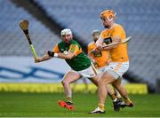 13 December 2020; Mikey Boyle of Kerry attempts to block Matthew Donnelly of Antrim during the Joe McDonagh Cup Final match between Kerry and Antrim at Croke Park in Dublin. Photo by Ray McManus/Sportsfile