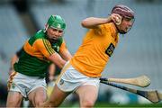 13 December 2020; Eoghan Campbell of Antrim in action against Eric Leen of Kerry during the Joe McDonagh Cup Final match between Kerry and Antrim at Croke Park in Dublin. Photo by Ray McManus/Sportsfile