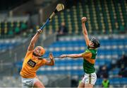 13 December 2020; Tomás O’Connor of Kerry in action against Michael Bradley of Antrim during the Joe McDonagh Cup Final match between Kerry and Antrim at Croke Park in Dublin. Photo by Ray McManus/Sportsfile