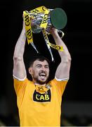 13 December 2020; Antrim captain Conor McCann lifts the cup after the Joe McDonagh Cup Final match between Kerry and Antrim at Croke Park in Dublin. Photo by Piaras Ó Mídheach/Sportsfile