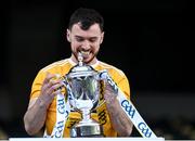 13 December 2020; Antrim captain Conor McCann with the cup after the Joe McDonagh Cup Final match between Kerry and Antrim at Croke Park in Dublin. Photo by Piaras Ó Mídheach/Sportsfile