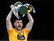 13 December 2020; Antrim captain Conor McCann lifts the cup after the Joe McDonagh Cup Final match between Kerry and Antrim at Croke Park in Dublin. Photo by Piaras Ó Mídheach/Sportsfile