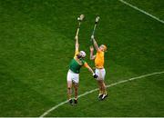 13 December 2020; Mikey Boyle of Kerry in action against Phelim Duffin of Antrim during the Joe McDonagh Cup Final match between Kerry and Antrim at Croke Park in Dublin. Photo by Daire Brennan/Sportsfile