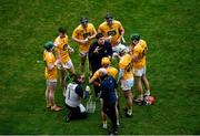 13 December 2020; Antrim manager Darren Gleeson speaks to his players at the water break during the Joe McDonagh Cup Final match between Kerry and Antrim at Croke Park in Dublin. Photo by Daire Brennan/Sportsfile