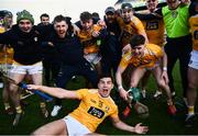 13 December 2020; Antrim players celebrate following the Joe McDonagh Cup Final match between Kerry and Antrim at Croke Park in Dublin. Photo by David Fitzgerald/Sportsfile
