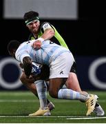 13 December 2020; Virimi Vakatawa of Racing 92 is tackled by Tom Daly of Connacht during the Heineken Champions Cup Pool B Round 1 match between Racing 92 and Connacht at La Defense Arena in Paris, France. Photo by Harry Murphy/Sportsfile
