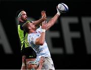 13 December 2020; Dominic Bird of Racing 92 wins possession of a lineout ahead of Paul Boyle of Connacht during the Heineken Champions Cup Pool B Round 1 match between Racing 92 and Connacht at La Defense Arena in Paris, France. Photo by Harry Murphy/Sportsfile