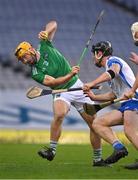 13 December 2020; Tom Morrissey of Limerick catches a loose ball ahead of Kevin Moran of Waterford on his way to scoring a point during the GAA Hurling All-Ireland Senior Championship Final match between Limerick and Waterford at Croke Park in Dublin. Photo by Brendan Moran/Sportsfile