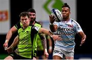 13 December 2020; Teddy Thomas of Racing 92 in action against Matt Healy of Connacht during the Heineken Champions Cup Pool B Round 1 match between Racing 92 and Connacht at La Defense Arena in Paris, France. Photo by Harry Murphy/Sportsfile