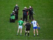 13 December 2020; Captains Declan Hannon of Limerick and Conor Prunty of Waterford with referee Fergal Horgan ahead of the GAA Hurling All-Ireland Senior Championship Final match between Limerick and Waterford at Croke Park in Dublin. Photo by Daire Brennan/Sportsfile