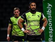13 December 2020; Bundee Aki of Connacht reacts during the Heineken Champions Cup Pool B Round 1 match between Racing 92 and Connacht at La Defense Arena in Paris, France. Photo by Harry Murphy/Sportsfile