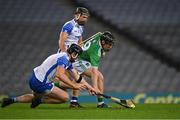 13 December 2020; Peter Casey of Limerick in action against Kevin Moran and Ian Kenny of Waterford during the GAA Hurling All-Ireland Senior Championship Final match between Limerick and Waterford at Croke Park in Dublin. Photo by Brendan Moran/Sportsfile