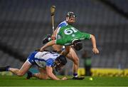 13 December 2020; Peter Casey of Limerick in action against Kevin Moran of Waterford during the GAA Hurling All-Ireland Senior Championship Final match between Limerick and Waterford at Croke Park in Dublin. Photo by Brendan Moran/Sportsfile