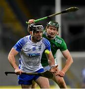13 December 2020; Patrick Curran of Waterford in action against William O'Donoghue of Limerick during the GAA Hurling All-Ireland Senior Championship Final match between Limerick and Waterford at Croke Park in Dublin. Photo by Ramsey Cardy/Sportsfile