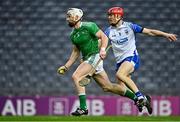 13 December 2020; Cian Lynch of Limerick in action against Tadhg De Búrca of Waterford during the GAA Hurling All-Ireland Senior Championship Final match between Limerick and Waterford at Croke Park in Dublin. Photo by Piaras Ó Mídheach/Sportsfile