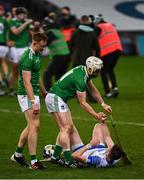 13 December 2020; Cian Lynch, centre, of Limerick consoles Austin Gleeson of Waterford following the GAA Hurling All-Ireland Senior Championship Final match between Limerick and Waterford at Croke Park in Dublin. Photo by Ray McManus/Sportsfile