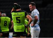 13 December 2020; Donnacha Ryan of Racing 92 speaks with Ultan Dillane of Connacht following the Heineken Champions Cup Pool B Round 1 match between Racing 92 and Connacht at La Defense Arena in Paris, France. Photo by Harry Murphy/Sportsfile