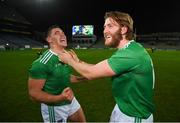 13 December 2020; Seán Finn, left, and Séamus Flanagan of Limerick after the GAA Hurling All-Ireland Senior Championship Final match between Limerick and Waterford at Croke Park in Dublin. Photo by Stephen McCarthy/Sportsfile