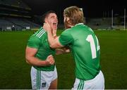 13 December 2020; Seán Finn, left, and Séamus Flanagan of Limerick after the GAA Hurling All-Ireland Senior Championship Final match between Limerick and Waterford at Croke Park in Dublin. Photo by Stephen McCarthy/Sportsfile