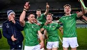 13 December 2020; Limerick players celebrate following the GAA Hurling All-Ireland Senior Championship Final match between Limerick and Waterford at Croke Park in Dublin. Photo by David Fitzgerald/Sportsfile