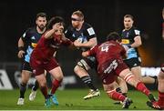 13 December 2020; James Chisholm of Harlequins is tackled by Kevin O’Byrne, left and Jean Kleyn of Munster during the Heineken Champions Cup Pool B Round 1 match between Munster and Harlequins at Thomond Park in Limerick. Photo by Sam Barnes/Sportsfile