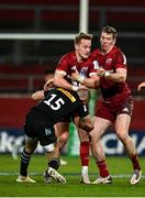 13 December 2020; Mike Haley of Munster, supported by Damian de Allende, is tackled by Mike Brown of Harlequins during the Heineken Champions Cup Pool B Round 1 match between Munster and Harlequins at Thomond Park in Limerick. Photo by Sam Barnes/Sportsfile