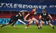 13 December 2020; Mike Haley of Munster in action against James Chisholm, left, and Luke Northmore of Harlequins during the Heineken Champions Cup Pool B Round 1 match between Munster and Harlequins at Thomond Park in Limerick. Photo by Sam Barnes/Sportsfile