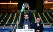 13 December 2020; Tom Condon of Limerick lifts the Liam MacCarthy Cup following the GAA Hurling All-Ireland Senior Championship Final match between Limerick and Waterford at Croke Park in Dublin. Photo by Stephen McCarthy/Sportsfile