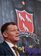 15 December 2020; Dundalk Sporting Director Jim Magilton speaking during a Dundalk press conference at Dundalk Merchandise Store, North Link Retail Park in Dundalk, Louth. Photo by Seb Daly/Sportsfile