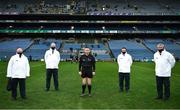 13 December 2020; Referee Fergal Horgan and his umpires before the GAA Hurling All-Ireland Senior Championship Final match between Limerick and Waterford at Croke Park in Dublin. Photo by Ray McManus/Sportsfile