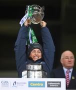 13 December 2020; Limerick performance psychologist Caroline Currid lifts the Liam MacCarthy Cup following the GAA Hurling All-Ireland Senior Championship Final match between Limerick and Waterford at Croke Park in Dublin. Photo by Ramsey Cardy/Sportsfile
