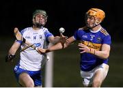 15 December 2020; Michael Kiely of Waterford in action against Connor Whelan of Tipperary during the Bord Gáis Energy Munster GAA Hurling U20 Championship Semi-Final match between Waterford and Tipperary at Fraher Field in Dungarvan, Waterford. Photo by Matt Browne/Sportsfile