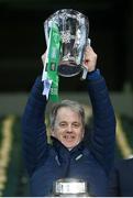 13 December 2020; Limerick coach/selector Alan Cunningham lifts the Liam MacCarthy Cup following the GAA Hurling All-Ireland Senior Championship Final match between Limerick and Waterford at Croke Park in Dublin. Photo by Stephen McCarthy/Sportsfile