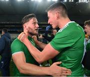13 December 2020; Tom Morrissey, left, and Gearóid Hegarty of Limerick celebrate following the GAA Hurling All-Ireland Senior Championship Final match between Limerick and Waterford at Croke Park in Dublin. Photo by Ramsey Cardy/Sportsfile