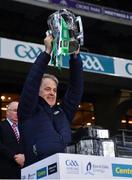 13 December 2020; Limerick coach selector Alan Cunningham  lifts the Liam MacCarthy Cup following the GAA Hurling All-Ireland Senior Championship Final match between Limerick and Waterford at Croke Park in Dublin. Photo by Ray McManus/Sportsfile