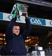 13 December 2020; David Dempsey of Limerick lifts the Liam MacCarthy Cup following the GAA Hurling All-Ireland Senior Championship Final match between Limerick and Waterford at Croke Park in Dublin. Photo by Ray McManus/Sportsfile