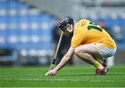 13 December 2020; Ciarán Clarke of Antrim prepares to take a free during the Joe McDonagh Cup Final match between Kerry and Antrim at Croke Park in Dublin. Photo by Piaras Ó Mídheach/Sportsfile