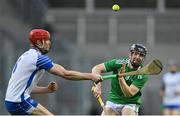13 December 2020; Graeme Mulcahy of Limerick in action against Tadhg De Búrca of Waterford during the GAA Hurling All-Ireland Senior Championship Final match between Limerick and Waterford at Croke Park in Dublin. Photo by Piaras Ó Mídheach/Sportsfile