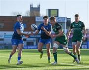 12 December 2020; Max O'Reilly, right, passes to Andrew Smith of Leinster A during the A Interprovincial Friendly match between Leinster A and Connacht Eagles at Energia Park in Dublin. Photo by Ramsey Cardy/Sportsfile