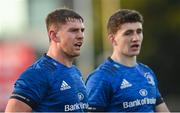 12 December 2020; Marcus Hanan, left, and Cormac Foley of Leinster A during the A Interprovincial Friendly match between Leinster A and Connacht Eagles at Energia Park in Dublin. Photo by Ramsey Cardy/Sportsfile