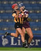 12 December 2020; Grace Walsh of Kilkenny in action against Niamh Hanniffy of Galway during the Liberty Insurance All-Ireland Senior Camogie Championship Final match between Galway and Kilkenny at Croke Park in Dublin. Photo by Piaras Ó Mídheach/Sportsfile