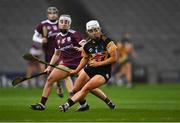 12 December 2020; Meighan Farrell of Kilkenny in action against Ailish O'Reilly of Galway during the Liberty Insurance All-Ireland Senior Camogie Championship Final match between Galway and Kilkenny at Croke Park in Dublin. Photo by Piaras Ó Mídheach/Sportsfile