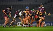 12 December 2020; Players try to find the loose ball during the Liberty Insurance All-Ireland Senior Camogie Championship Final match between Galway and Kilkenny at Croke Park in Dublin. Photo by Piaras Ó Mídheach/Sportsfile