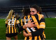 12 December 2020; Kilkenny players Davina Tobin, behind, and Anne Dalton celebrate after the Liberty Insurance All-Ireland Senior Camogie Championship Final match between Galway and Kilkenny at Croke Park in Dublin. Photo by Piaras Ó Mídheach/Sportsfile