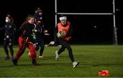16 December 2020; Zoe Bell in action during a Railway Union RFC Girls 'Give it a Try' training session at Railway Union RFC in Park Avenue, Dublin. Photo by Matt Browne/Sportsfile